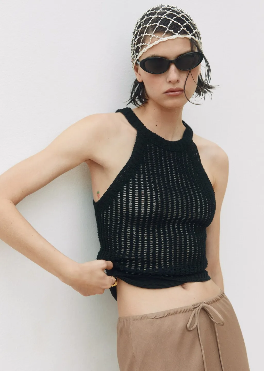 Top maglia collo halter