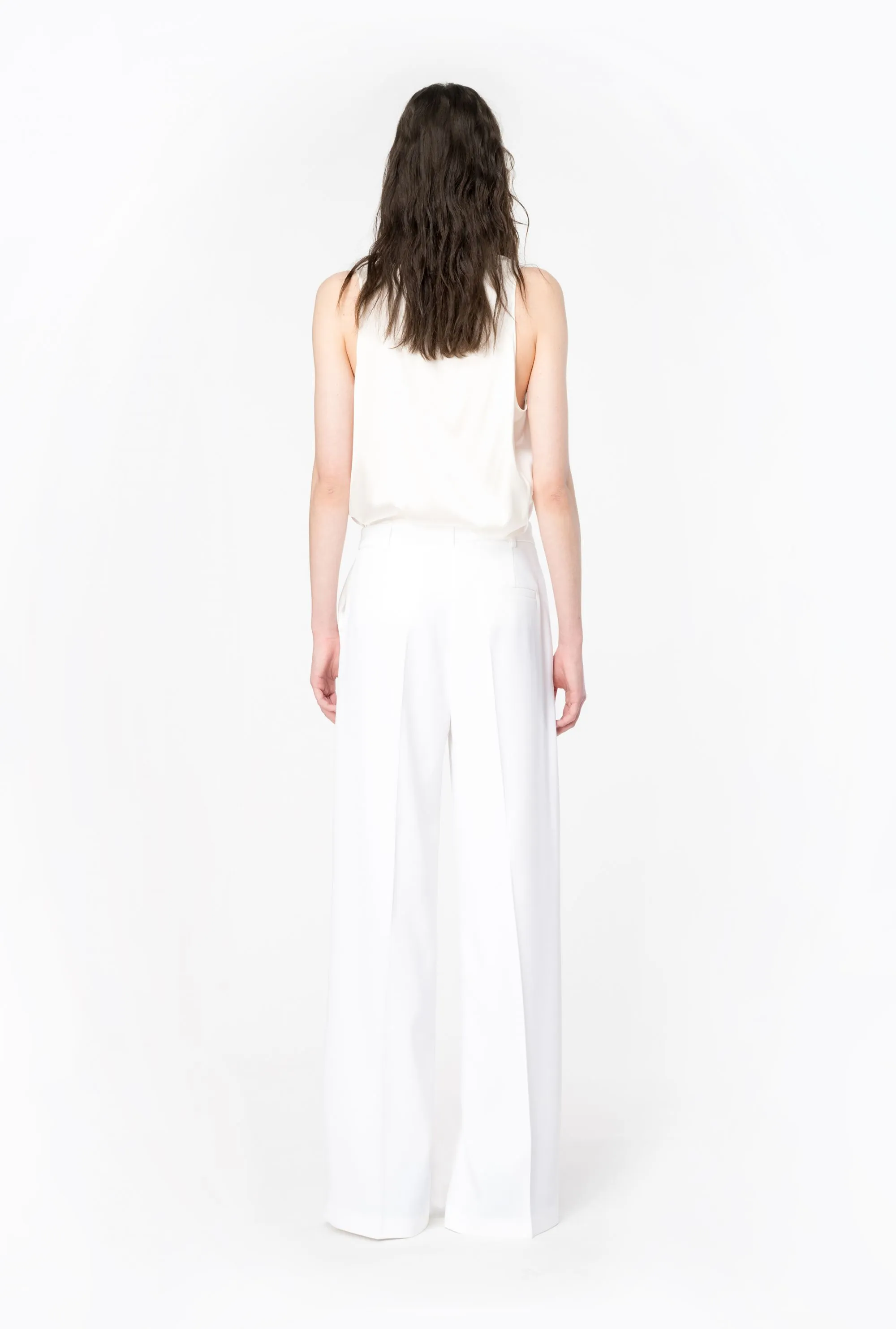 TOP "MARZEMINO" BIANCO IN SATIN STRETCH
