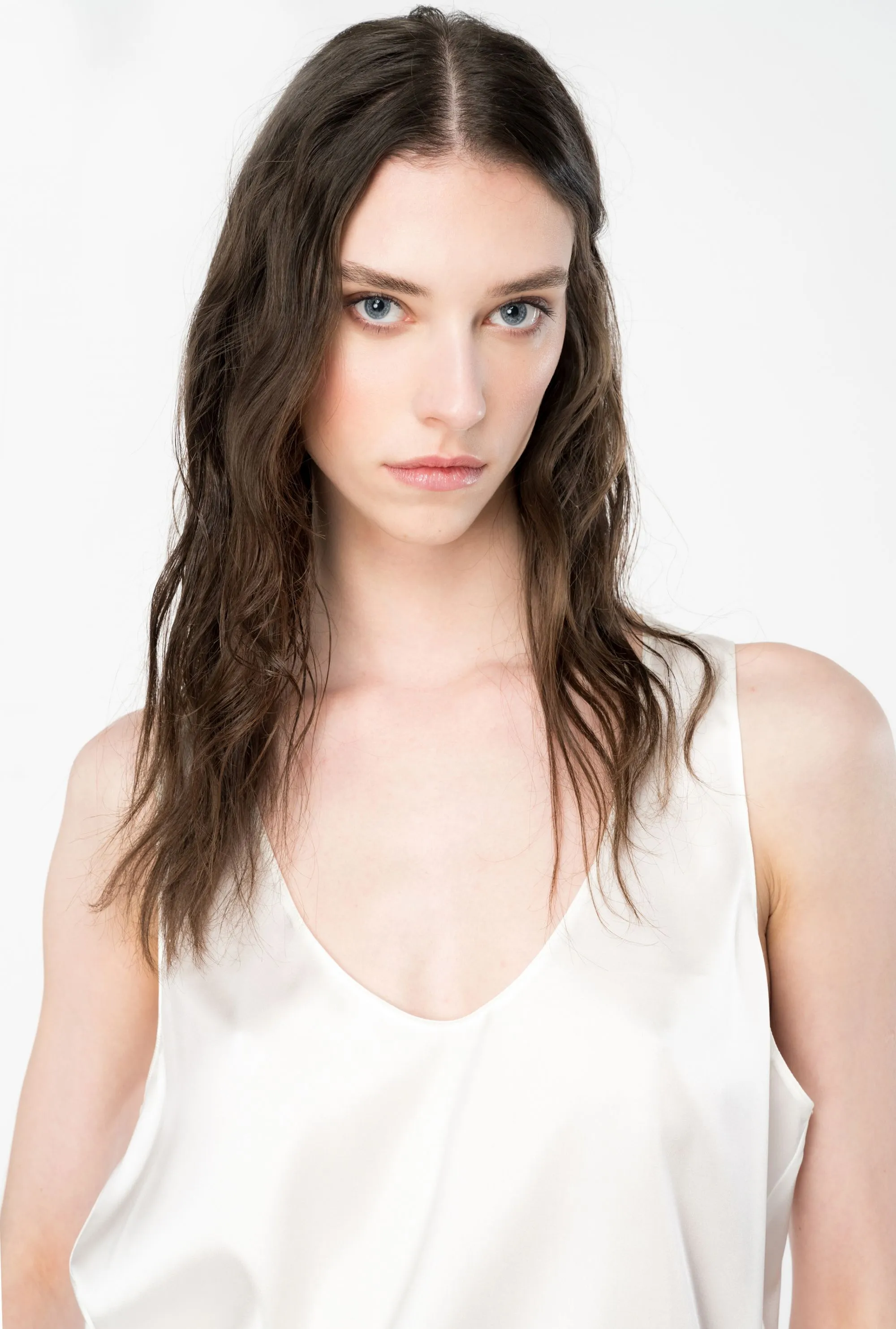 TOP "MARZEMINO" BIANCO IN SATIN STRETCH