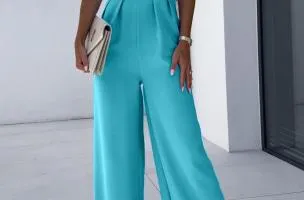Tuta elegante senza maniche, menta