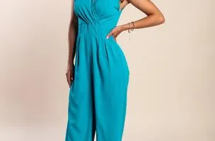 Tuta elegante senza maniche, menta