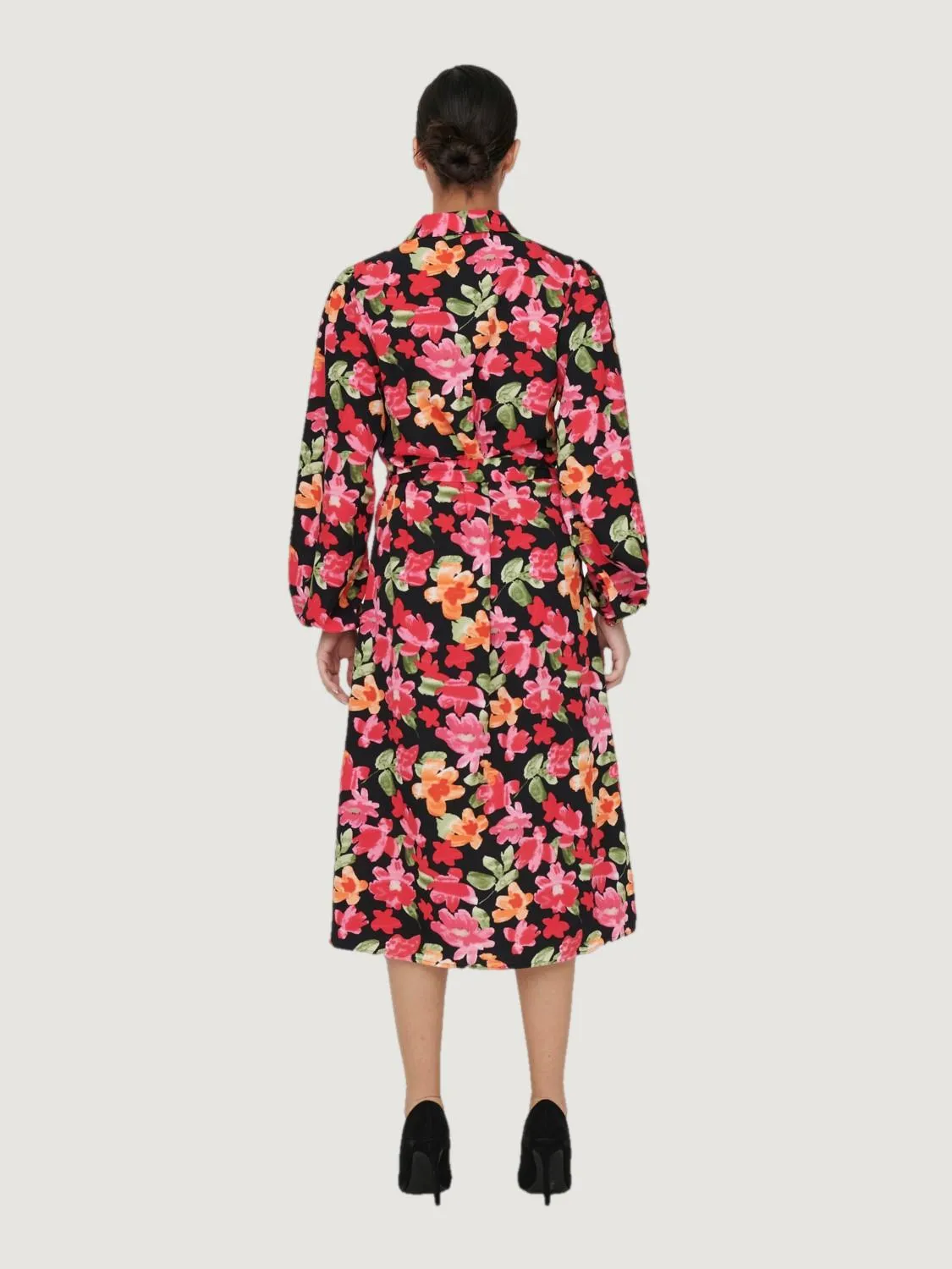 Vestito midi Jacqueline de Yong jdyrosie l/s shirt midi wvn Nero