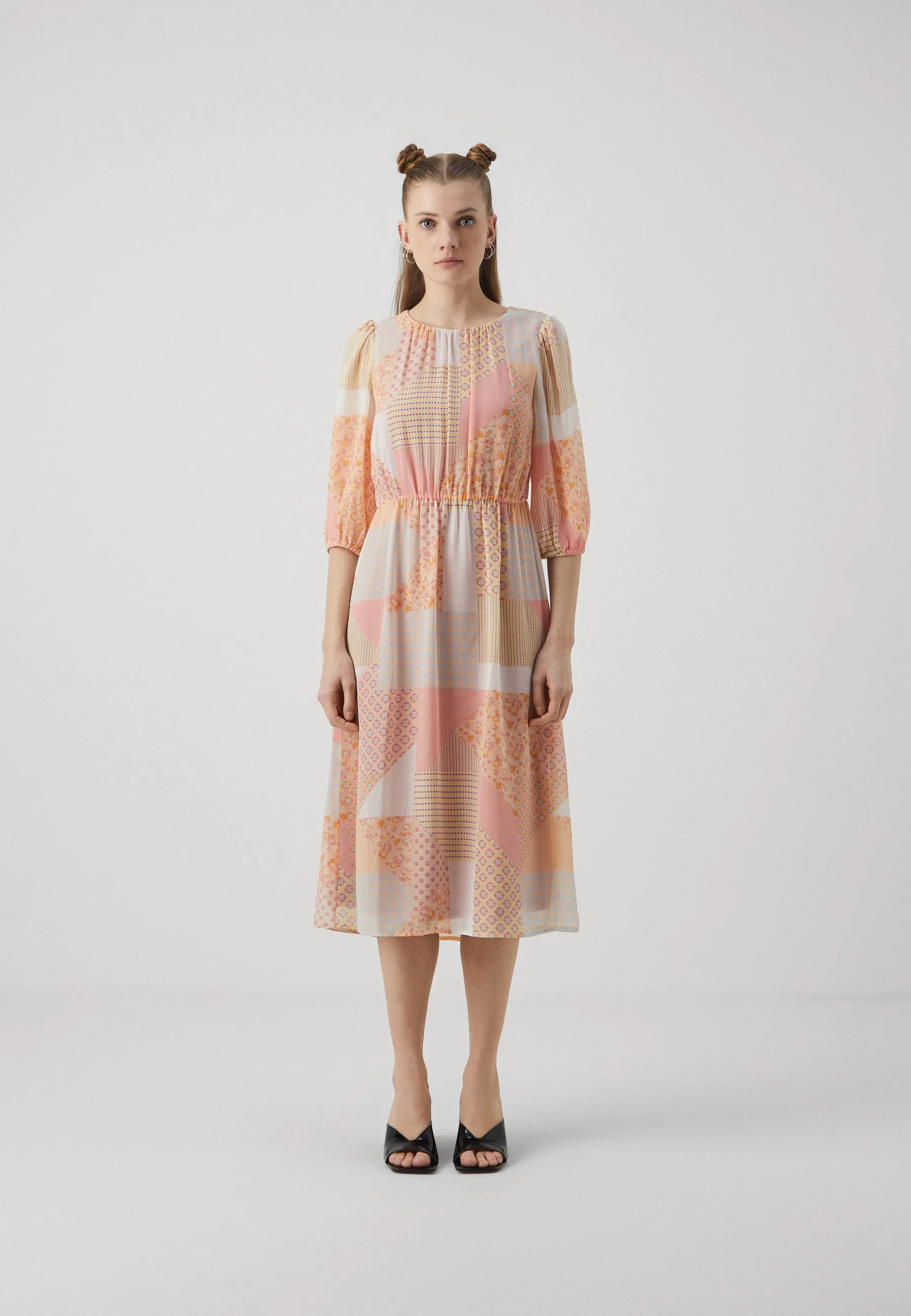 VIBINE O NECK 3/4 SLEEVES MIDI DRESS - Vestito estivo