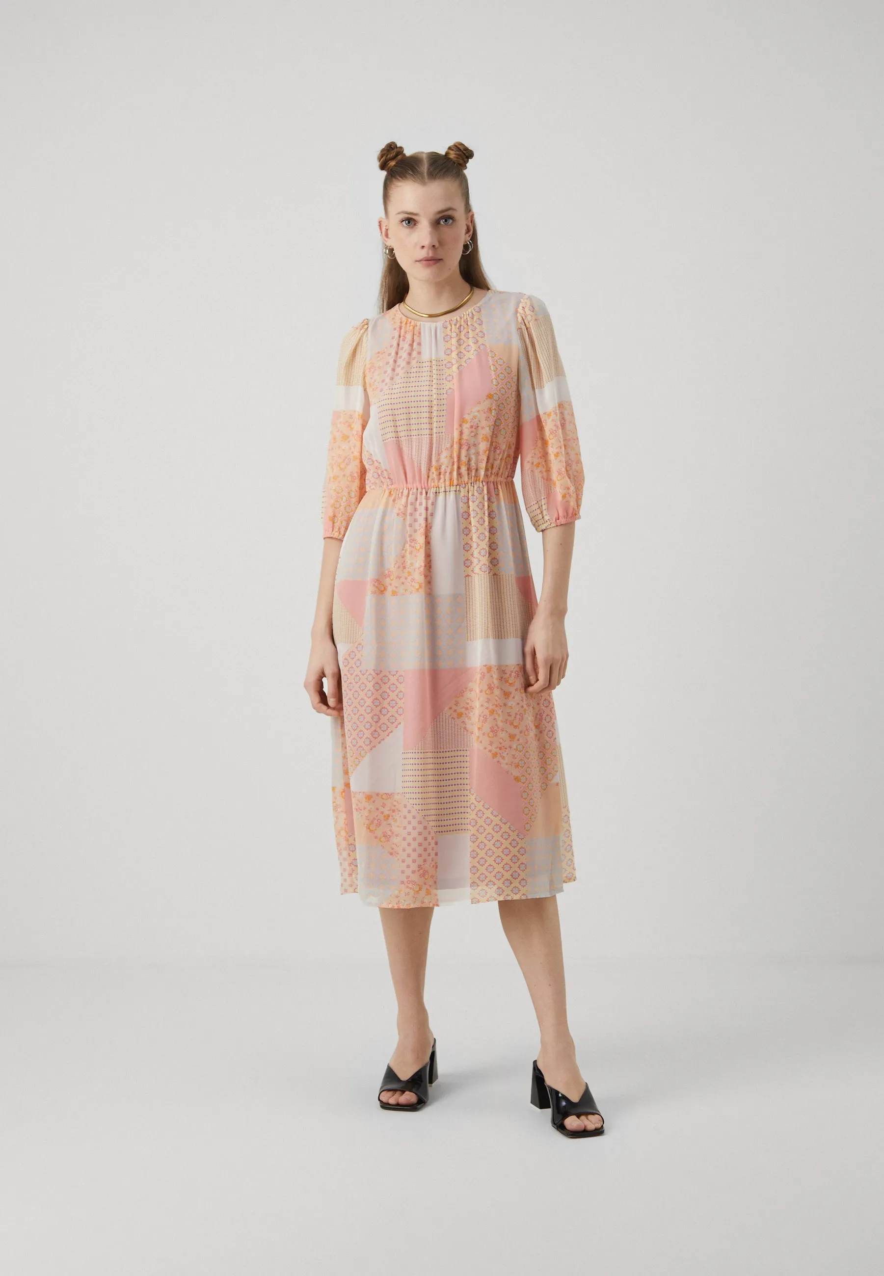 VIBINE O NECK 3/4 SLEEVES MIDI DRESS - Vestito estivo