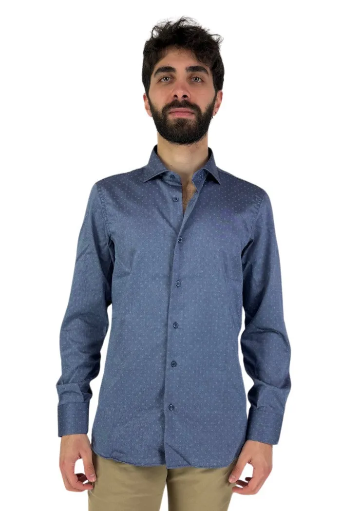 Vipa camicia slim fit a microfantasia Armilia