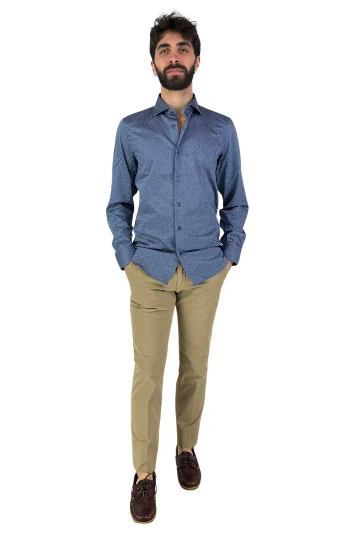 Vipa camicia slim fit a microfantasia Armilia