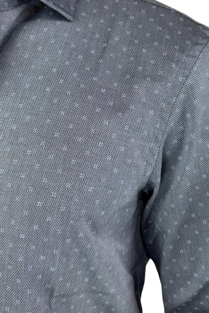 Vipa camicia slim fit a microfantasia Armilia