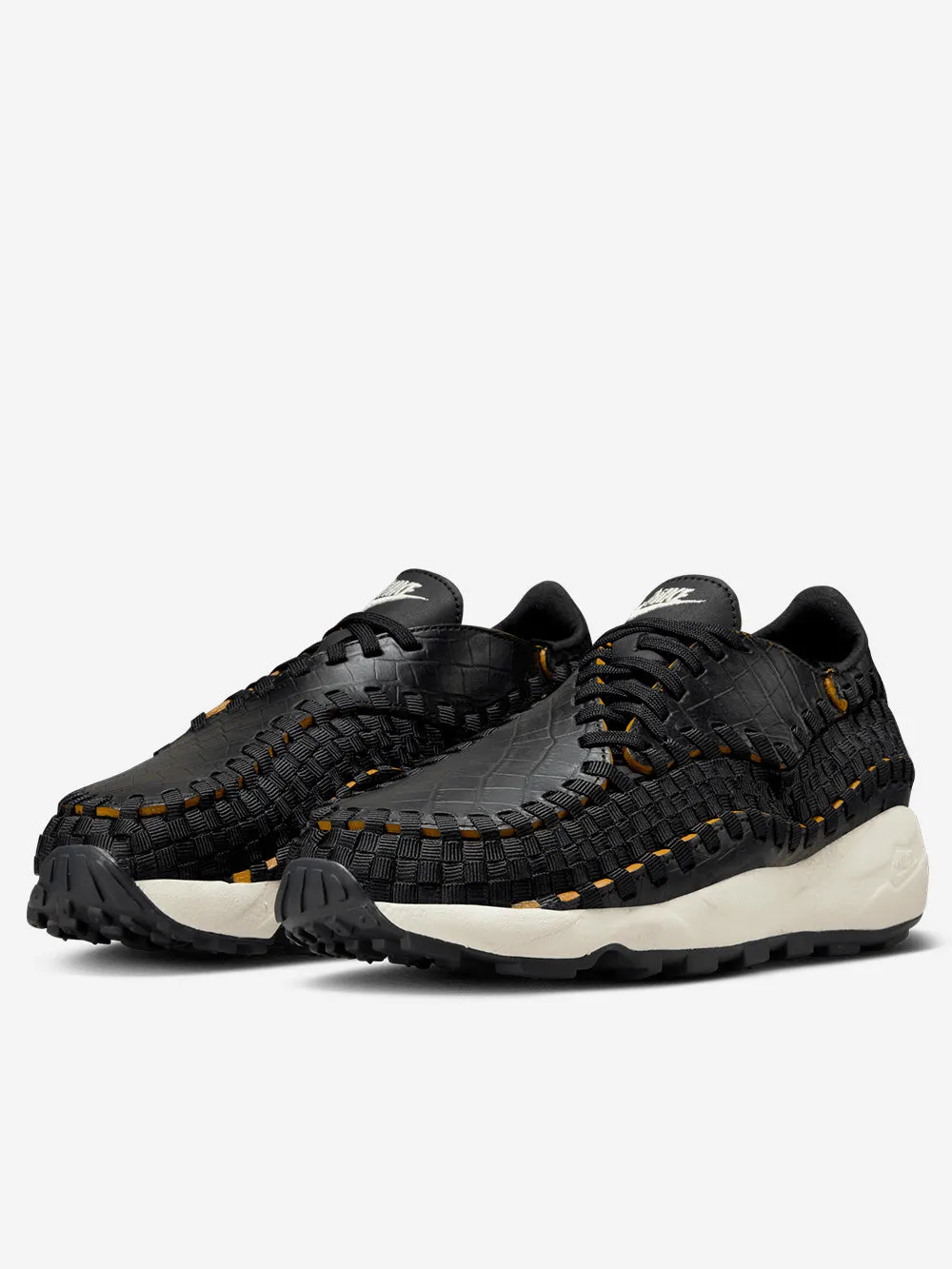 W Air Footscape Woven Black Croc Sneakers