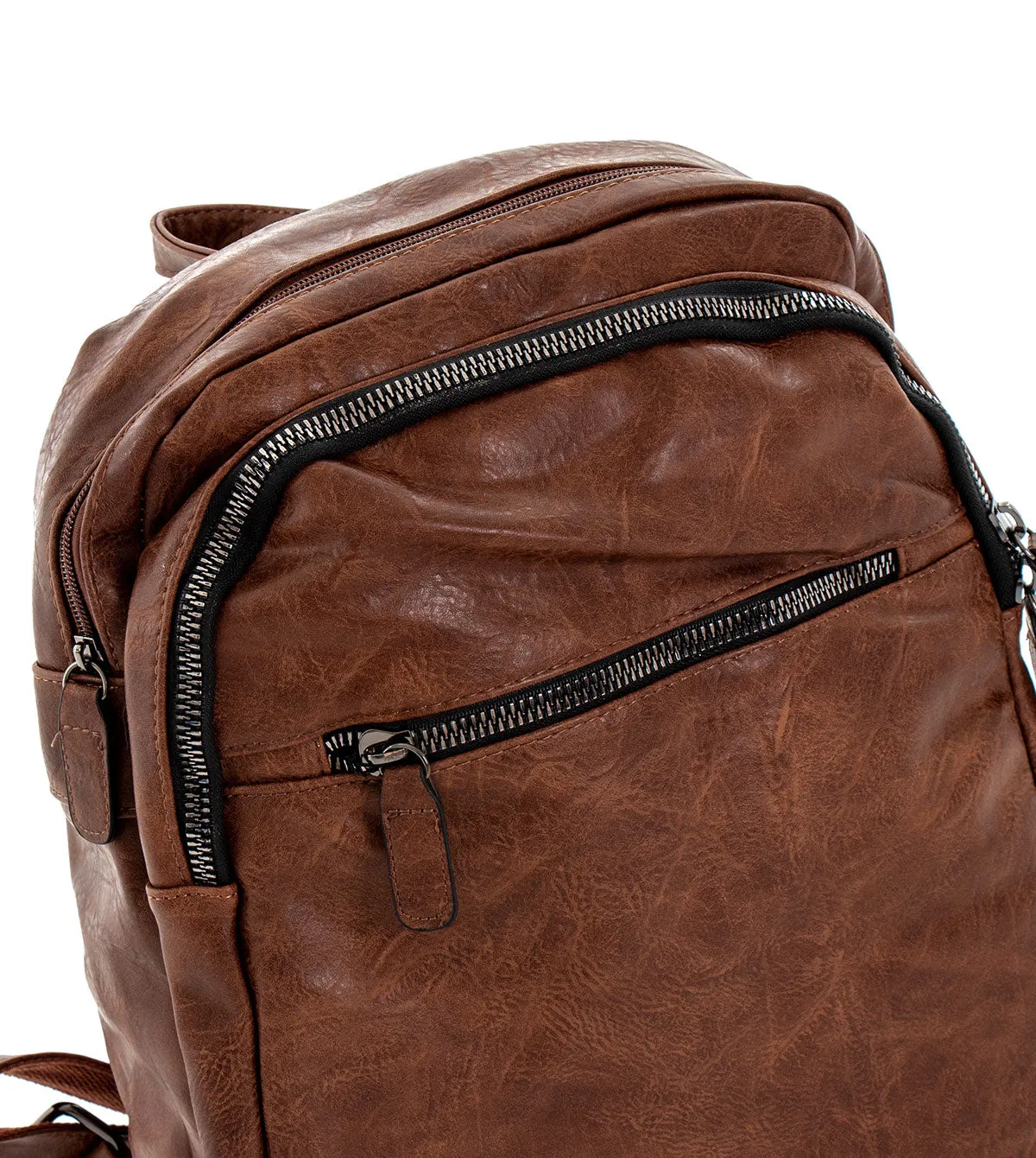 Zaino Zainetto Da Spalla Borsa Uomo Unisex Ecopelle Vintage Cuoio GIOSAL-ZU1037A