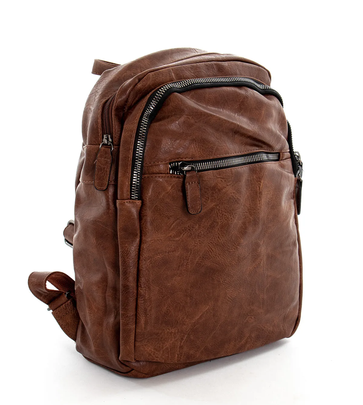 Zaino Zainetto Da Spalla Borsa Uomo Unisex Ecopelle Vintage Cuoio GIOSAL-ZU1037A