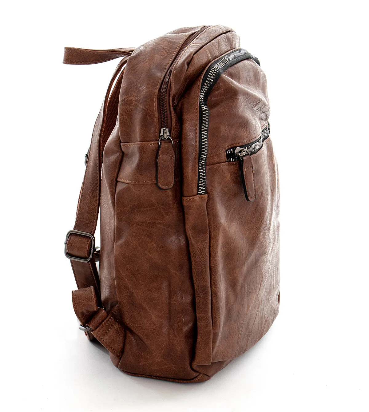 Zaino Zainetto Da Spalla Borsa Uomo Unisex Ecopelle Vintage Cuoio GIOSAL-ZU1037A